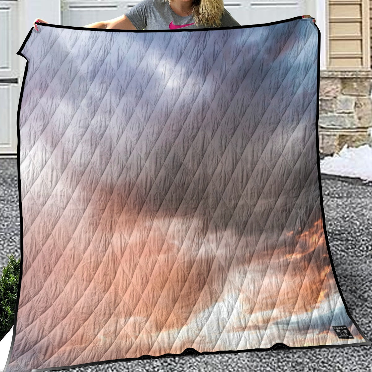 Edged Lightweight Breathable Quilt - Clouds