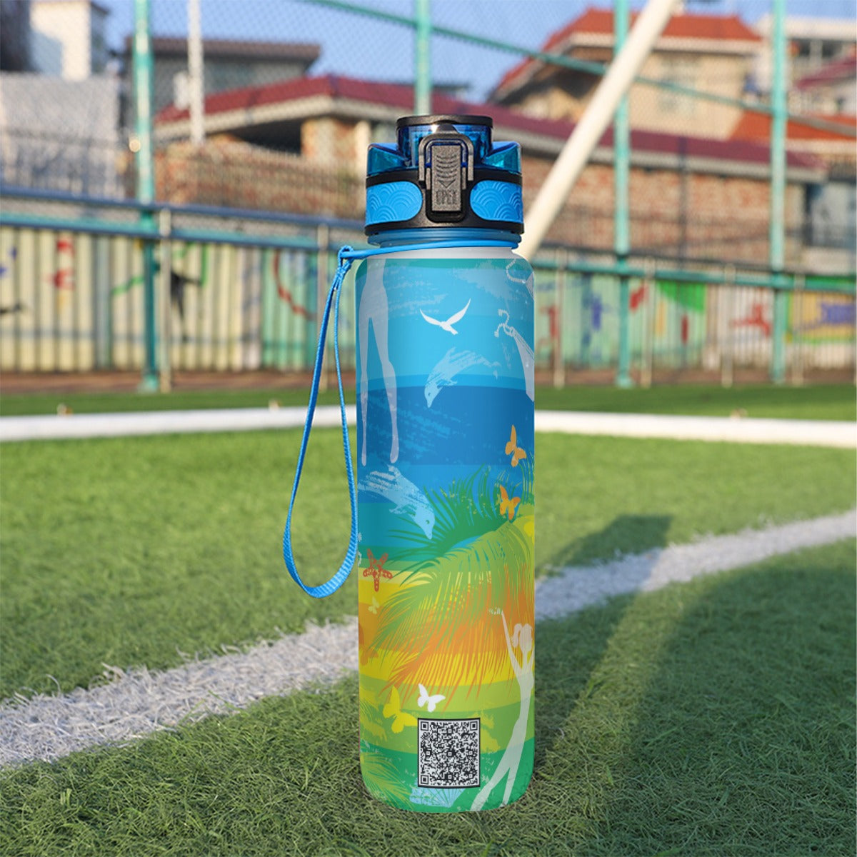 32oz Filtered Sports Water Bottle - Frolic by the Seashore
