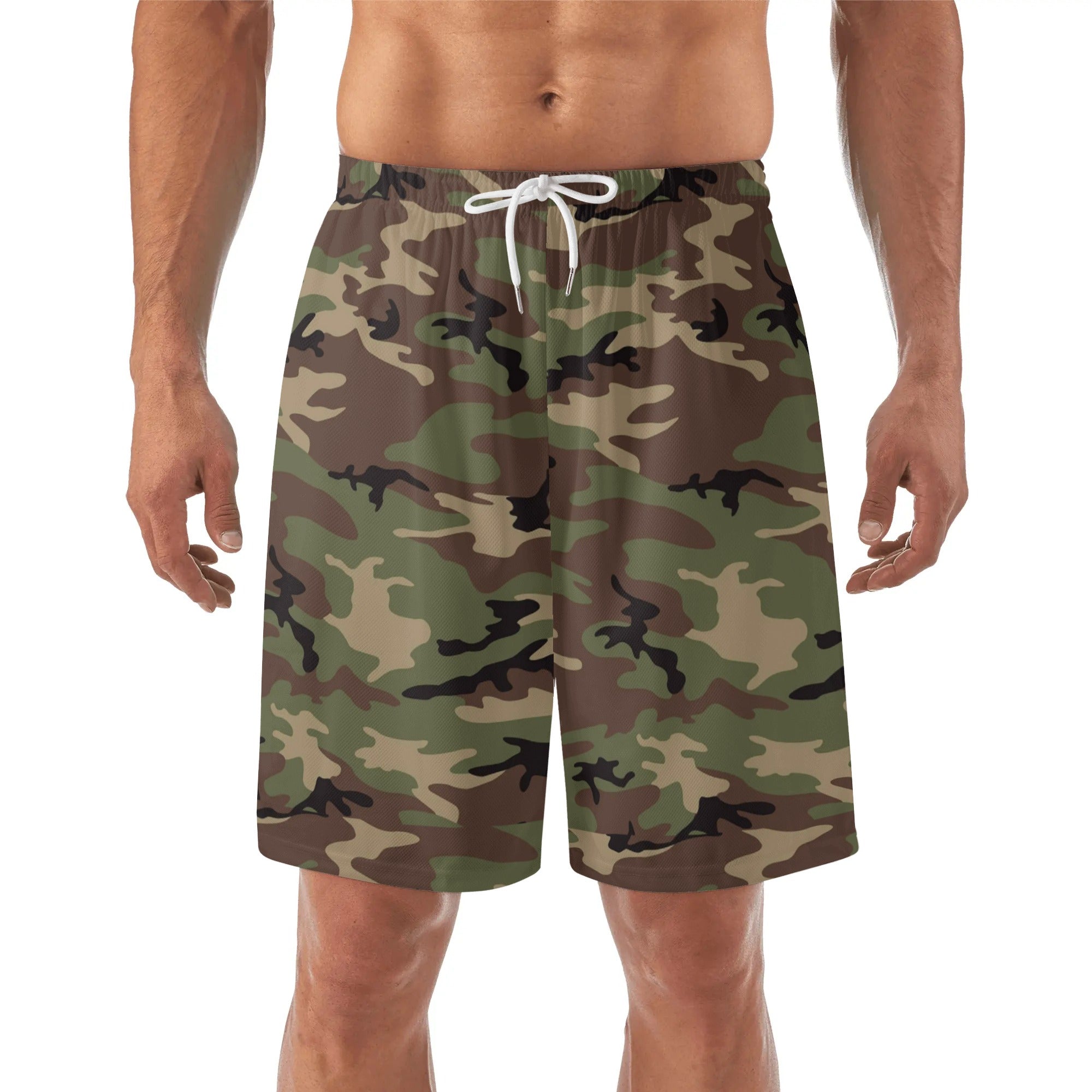 Mens Lightweight Hawaiian Beach Shorts - Camo