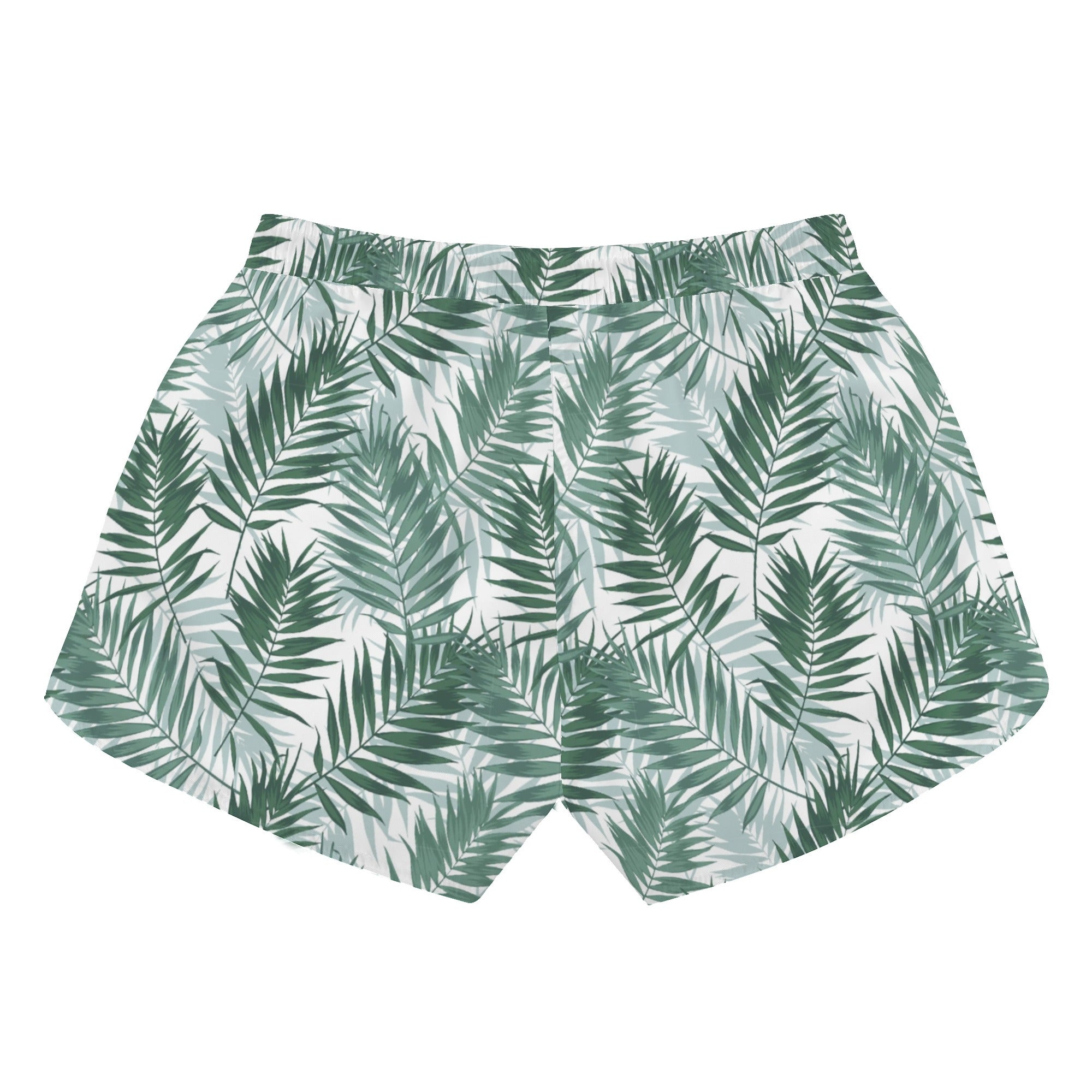 Womens Printed Beach Shorts - Emerald Palms