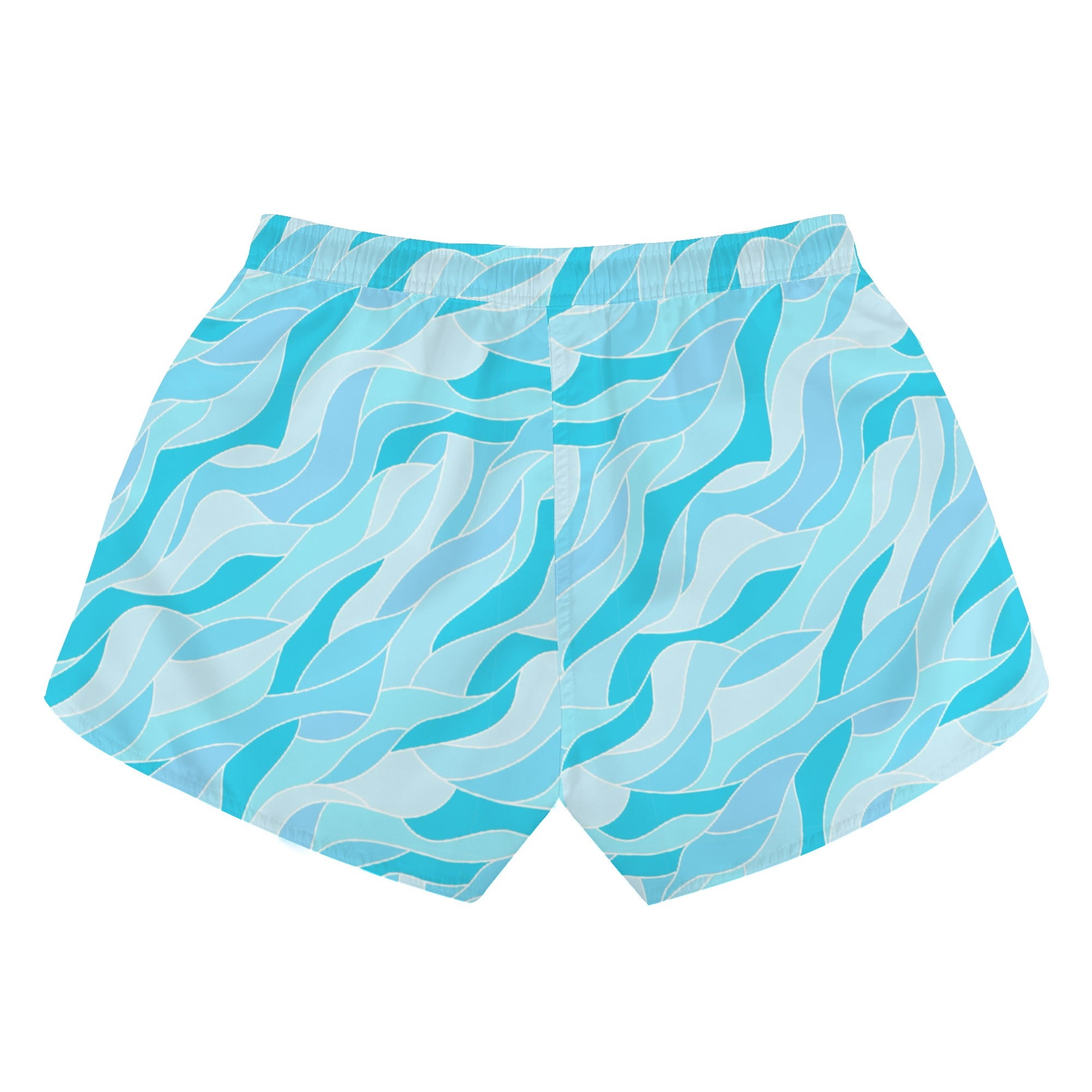 Womens Printed Beach Shorts - Caribbean Waters