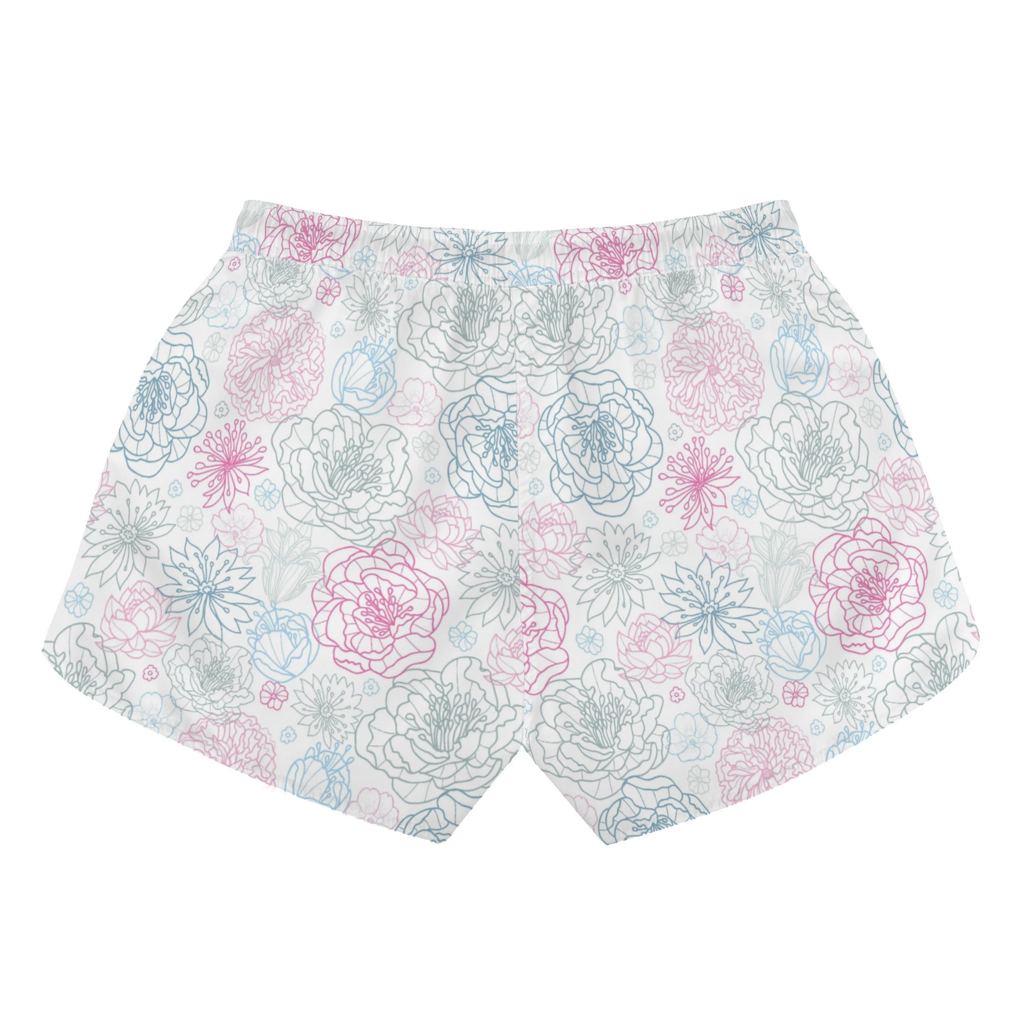 Womens Printed Beach Shorts - Floral Medley