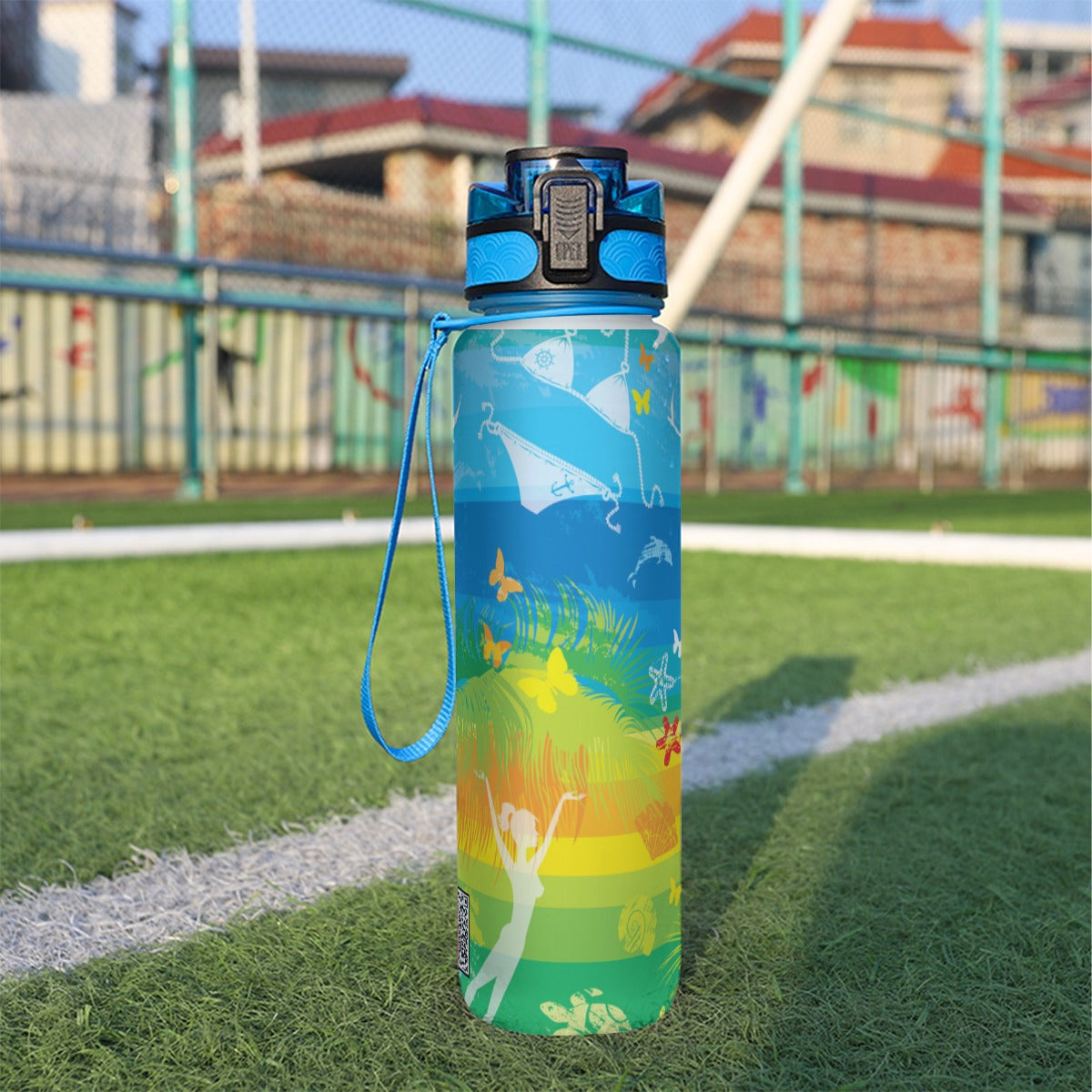 32oz Filtered Sports Water Bottle - Frolic by the Seashore