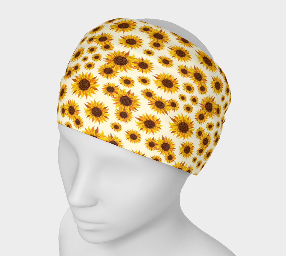Wraparound Cloth Headband - Sunflowers