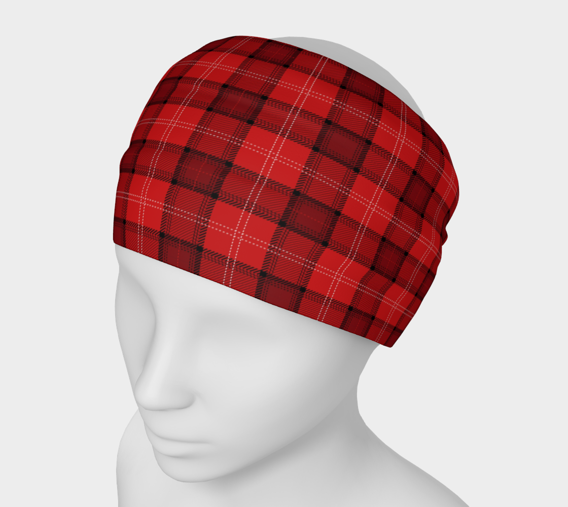 Wraparound Cloth Headband - Red Plaid