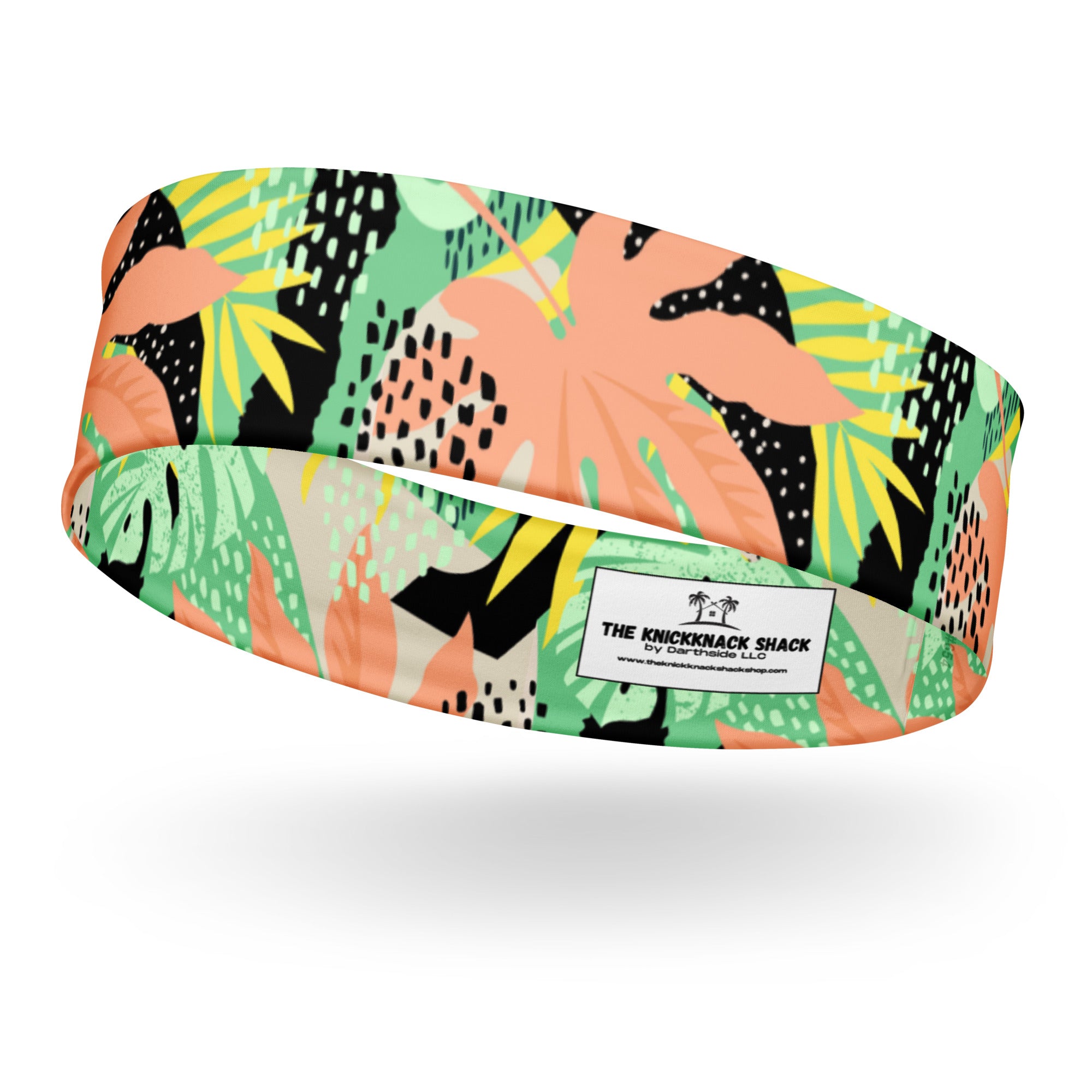 Women's Printed Headband - Tropical Print in Melon