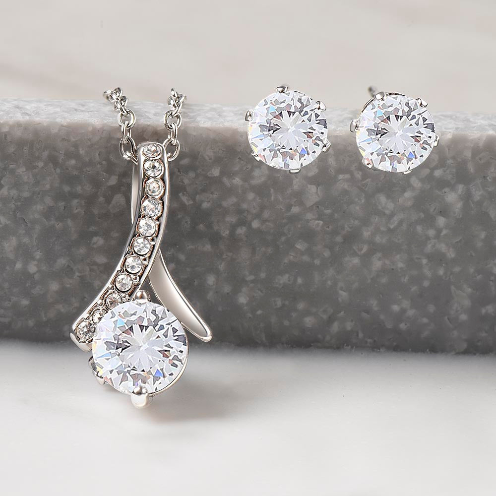Alluring Beauty Cubic Zirconia Necklace & Earrings Set