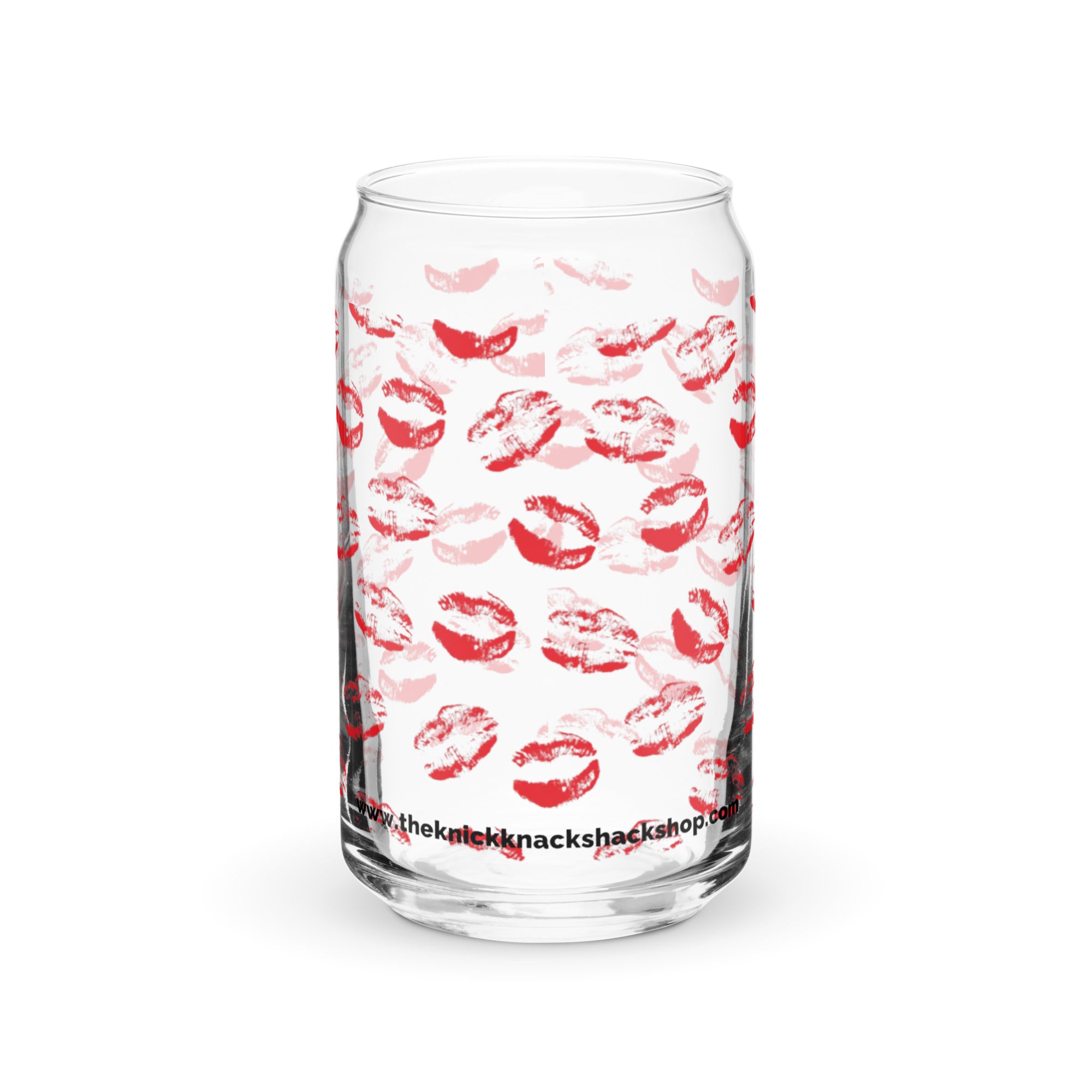 Can-Shaped Glass (16oz) - Lipstick Kisses