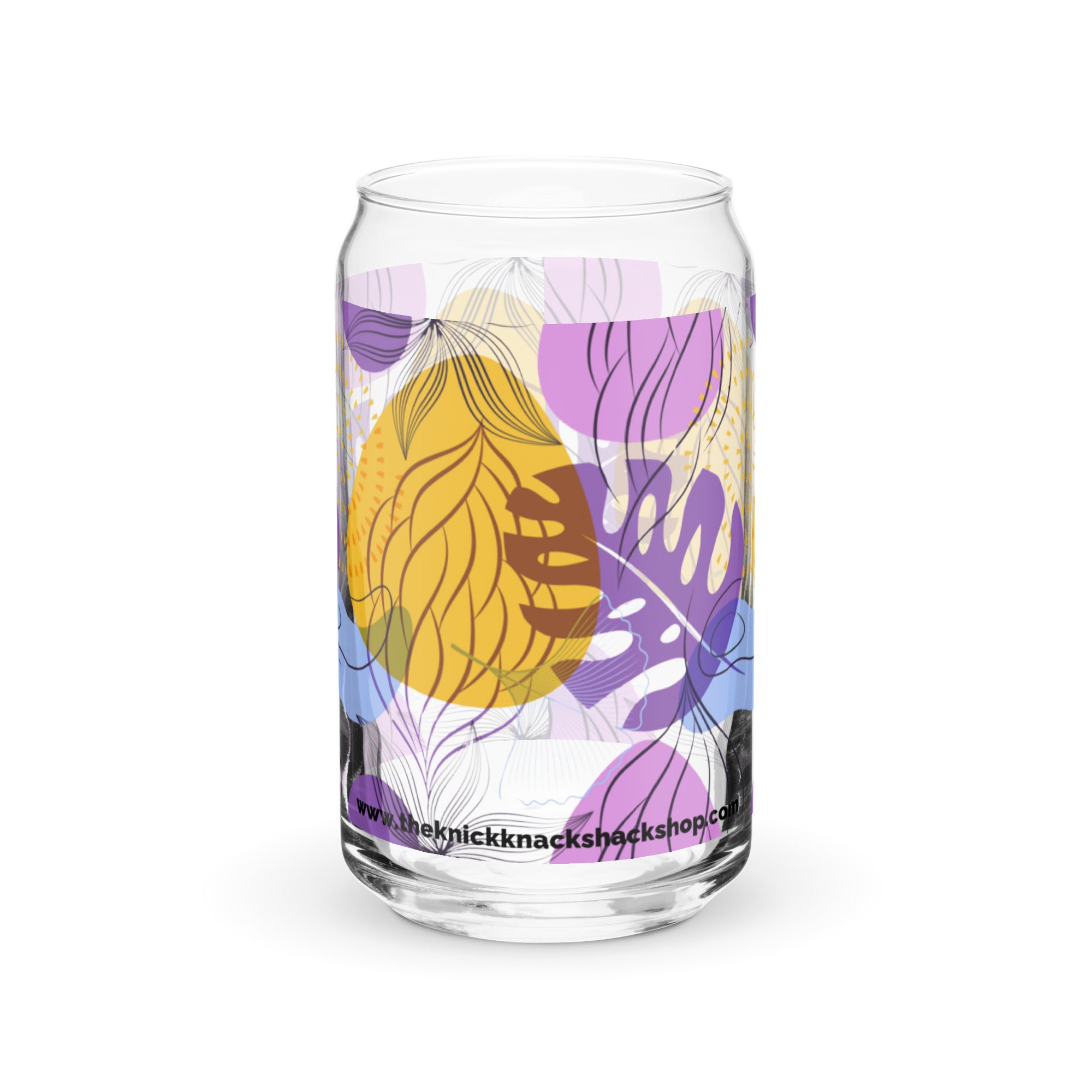 Can-Shaped Glass (16oz) - Botany in Purple