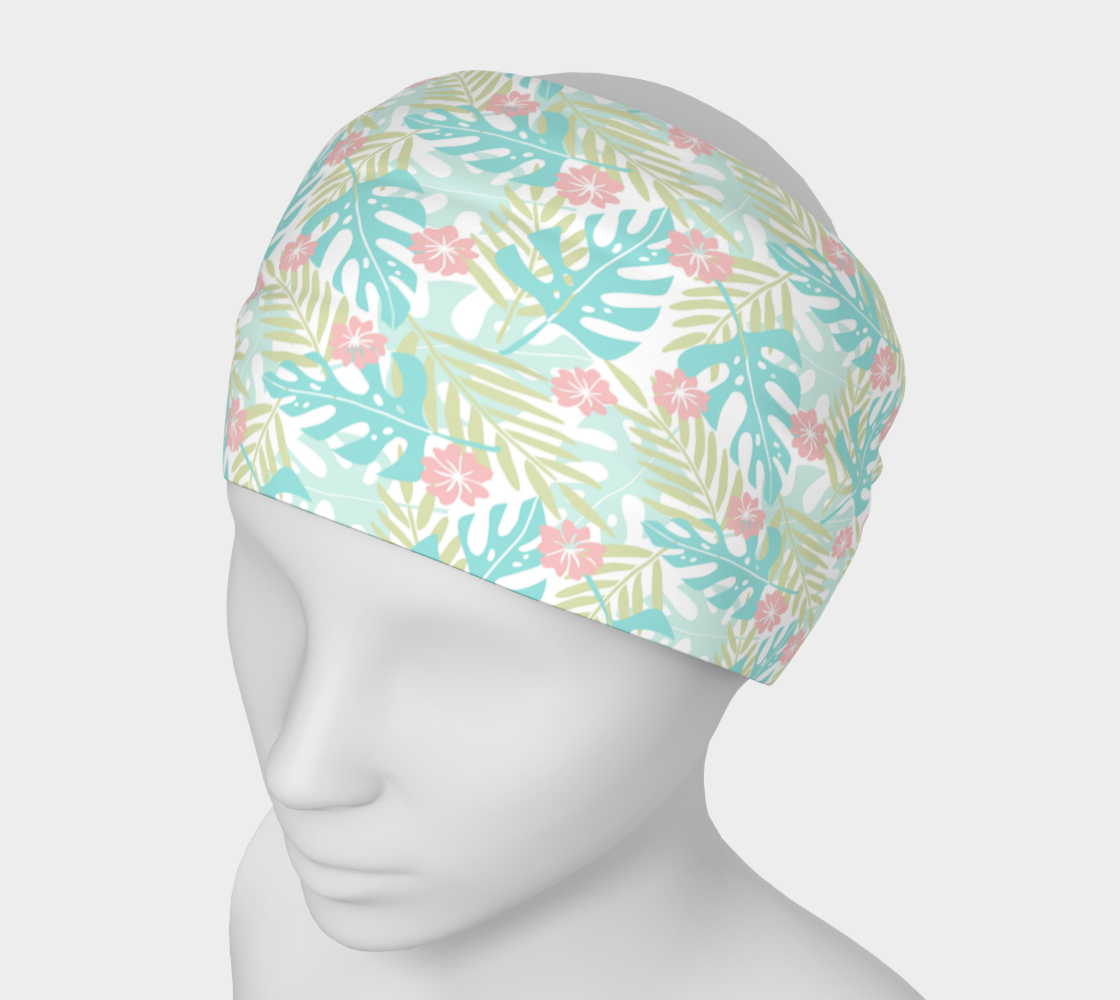 Wraparound Cloth Headband - Tropical Print in Pastels