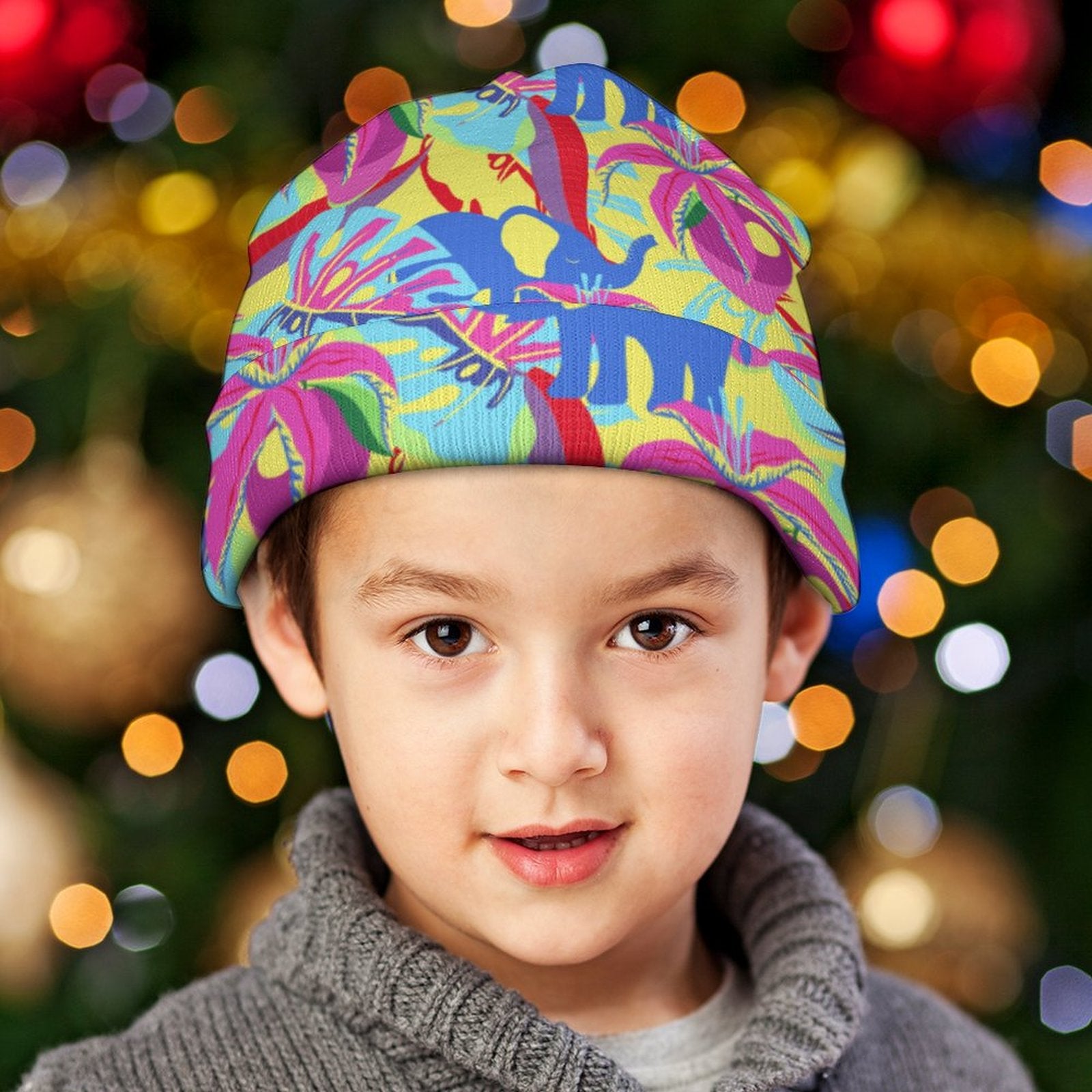 Kids' Knit Beanie - Mango Tango