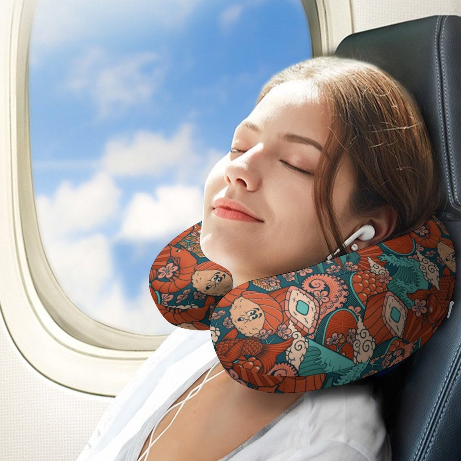 Travel Neck Pillow - Sushi (Red)