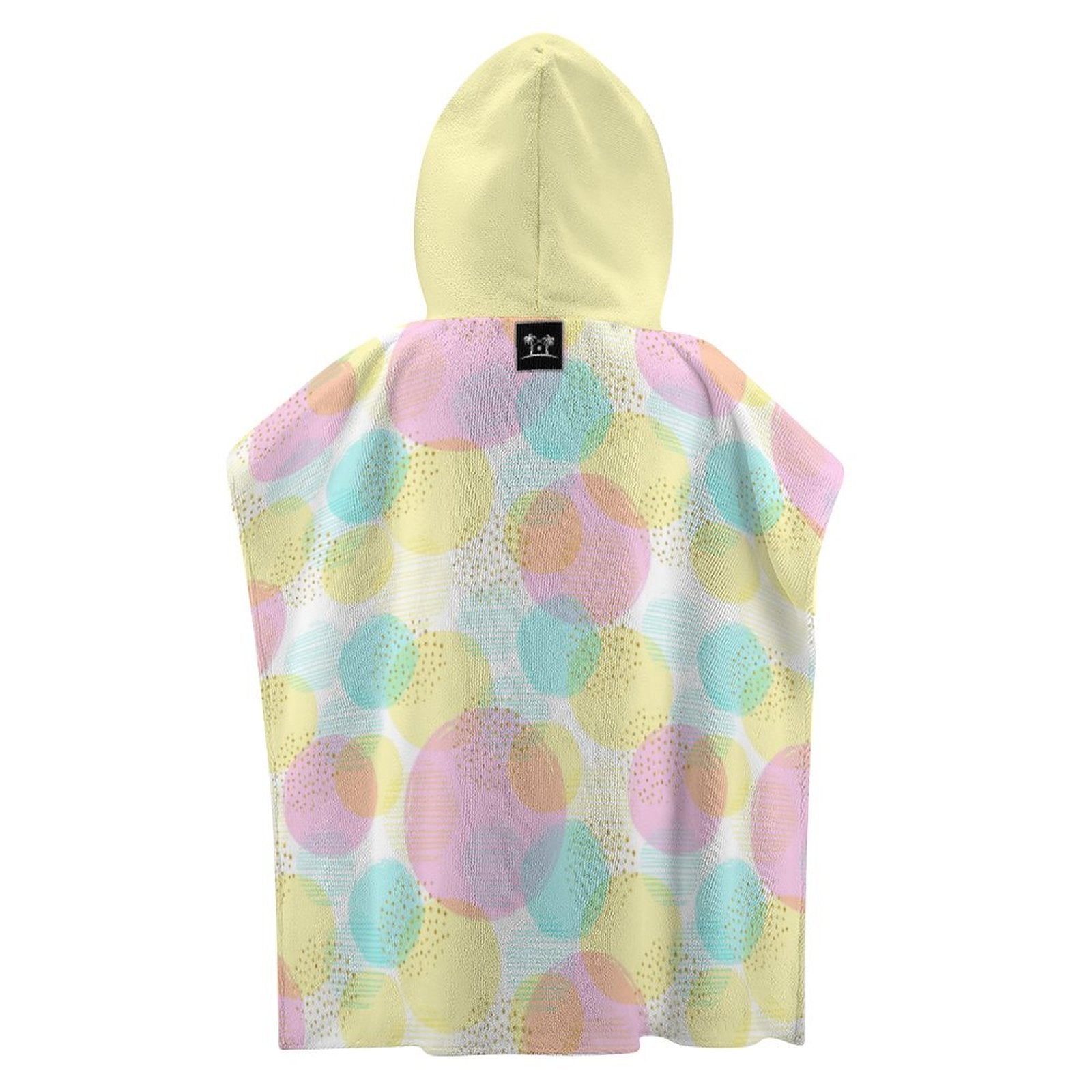 Kids Hooded Terry Cloth Towel - Pastel Circles