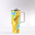 40oz Stainless Steel "Stanley" Tumbler With Handle - Lemonade