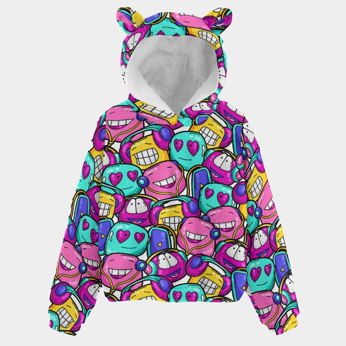 Kid’s Borg Fleece Sweatshirt With Ears - Sweet Beats