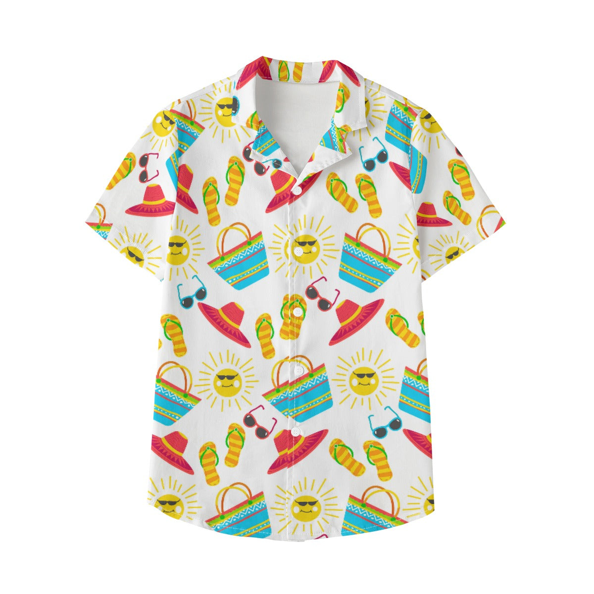 Kid's 115GSM Cotton Poplin Hawaiian Shirt - Beach Bash