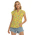 Women's Cap-Sleeve V-Neck Top - Bohemian Blossoms