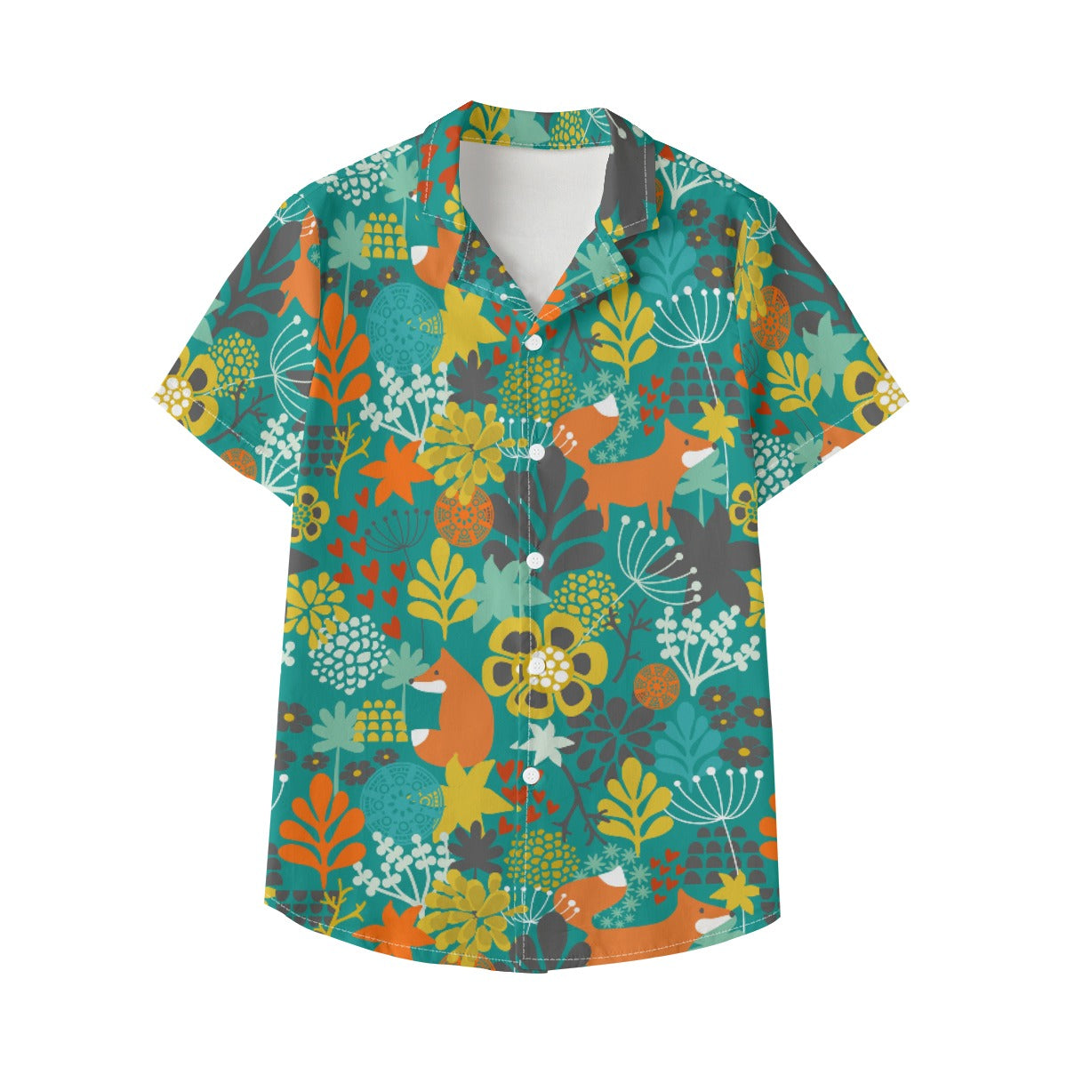 Kid's 115GSM Cotton Poplin Hawaiian Shirt - Forest Fables