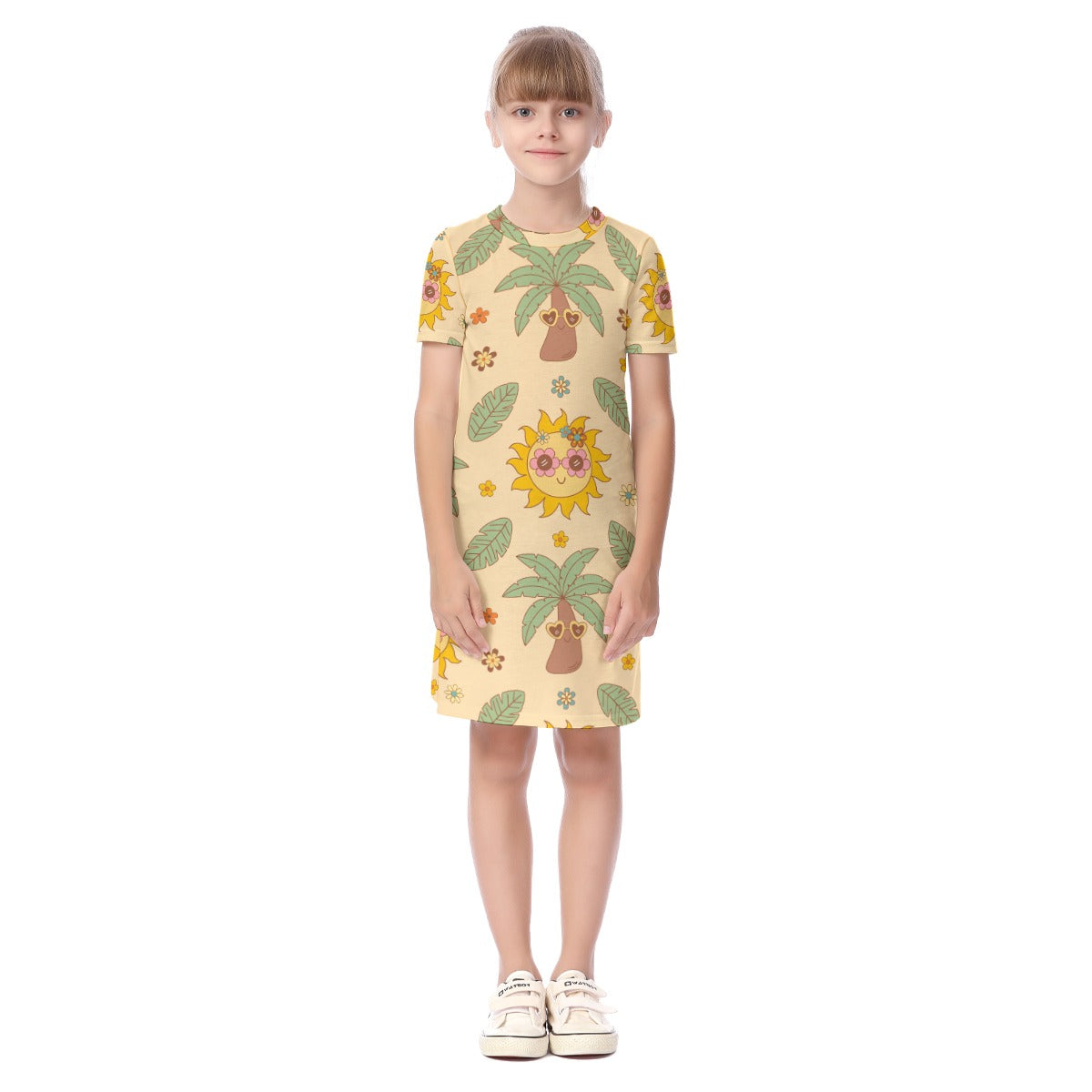 Kid's Short Sleeve T-Shirt Dress - TropiCool