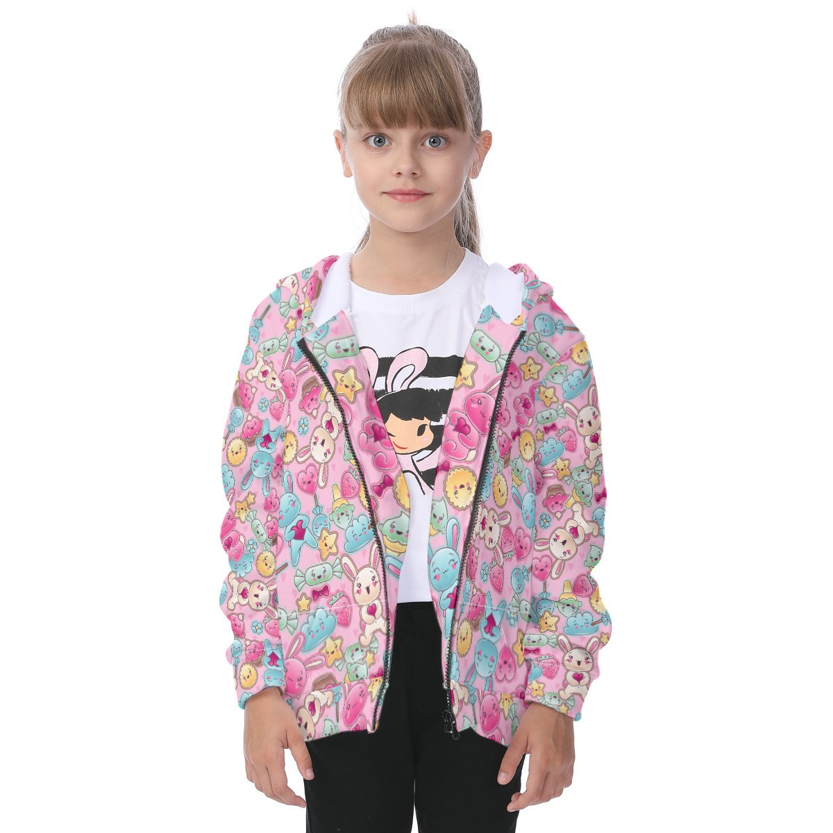 Kid's Heavy Fleece Zip Up Hoodie - Sweet Kawaii