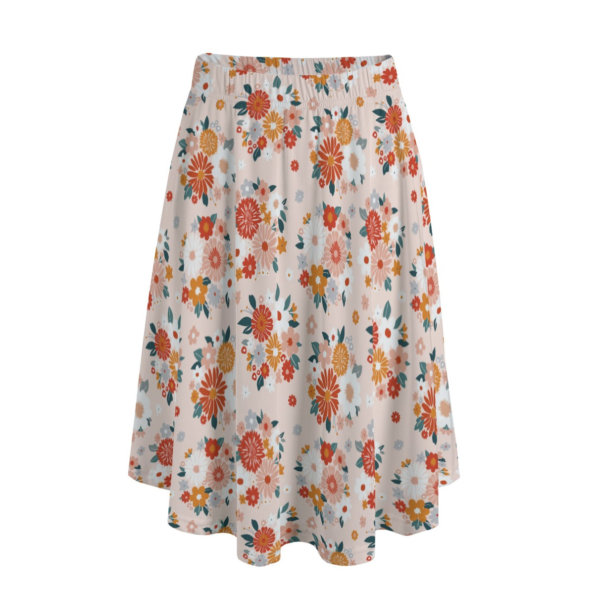 Printed Maxi Skirt with Pockets - Kiku