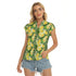 Women's Cap-Sleeve V-Neck Top - Tropical Garden