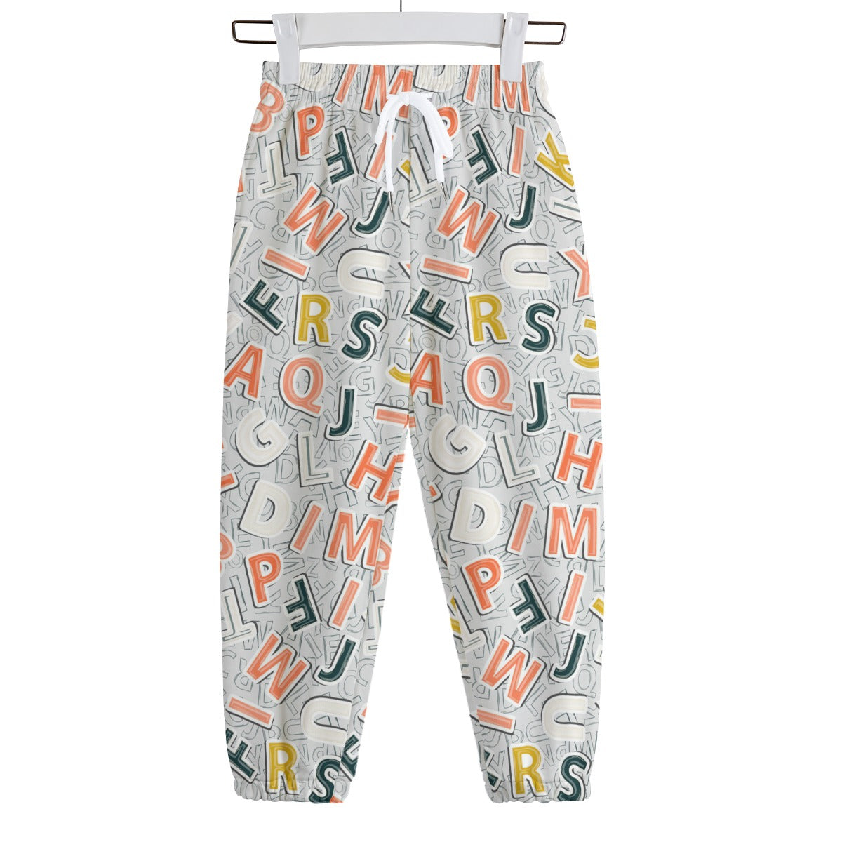 Kid's 310GSM Cotton Sweatpants - Alphabet Soup