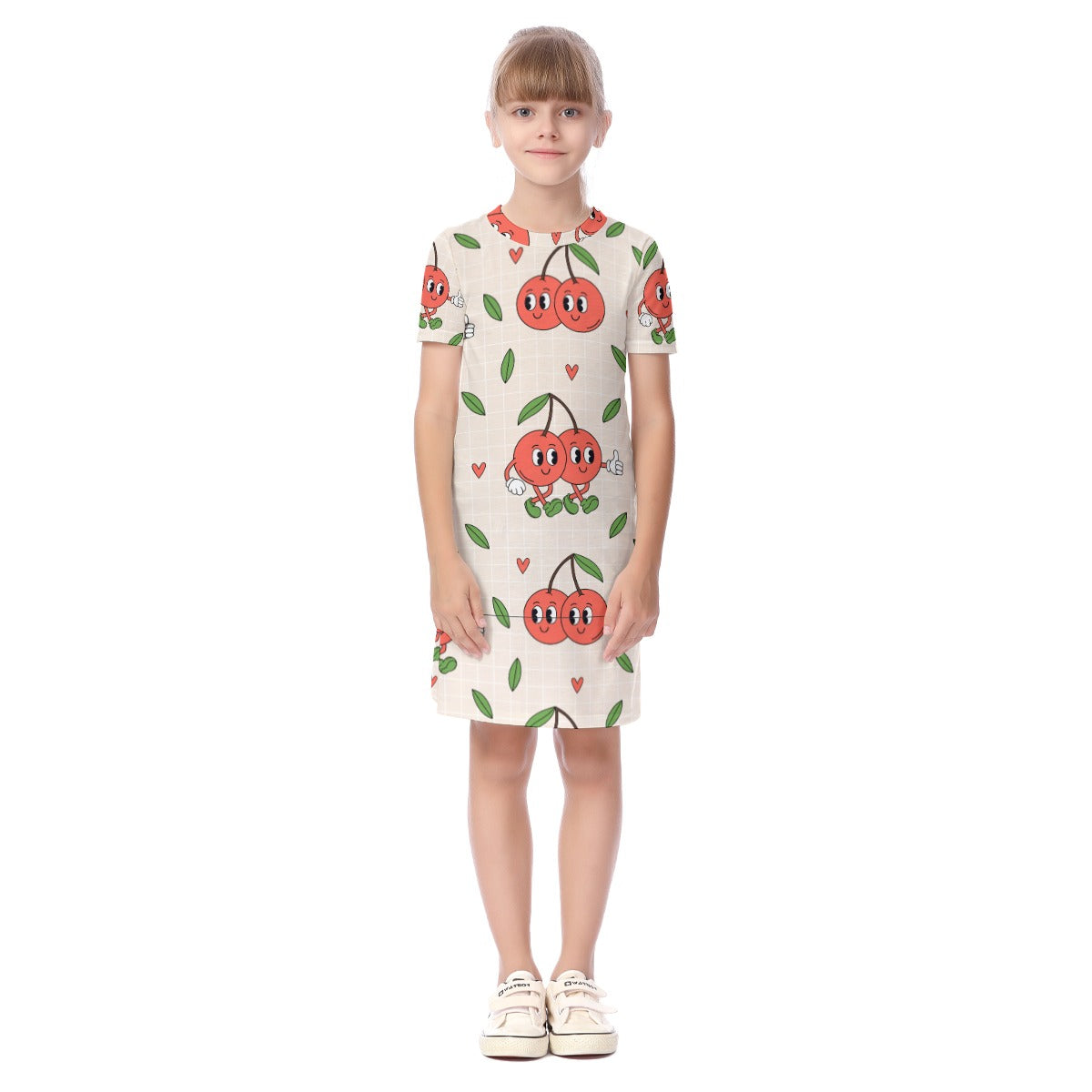 Kid's Short Sleeve T-Shirt Dress - Cherrylicious Pop