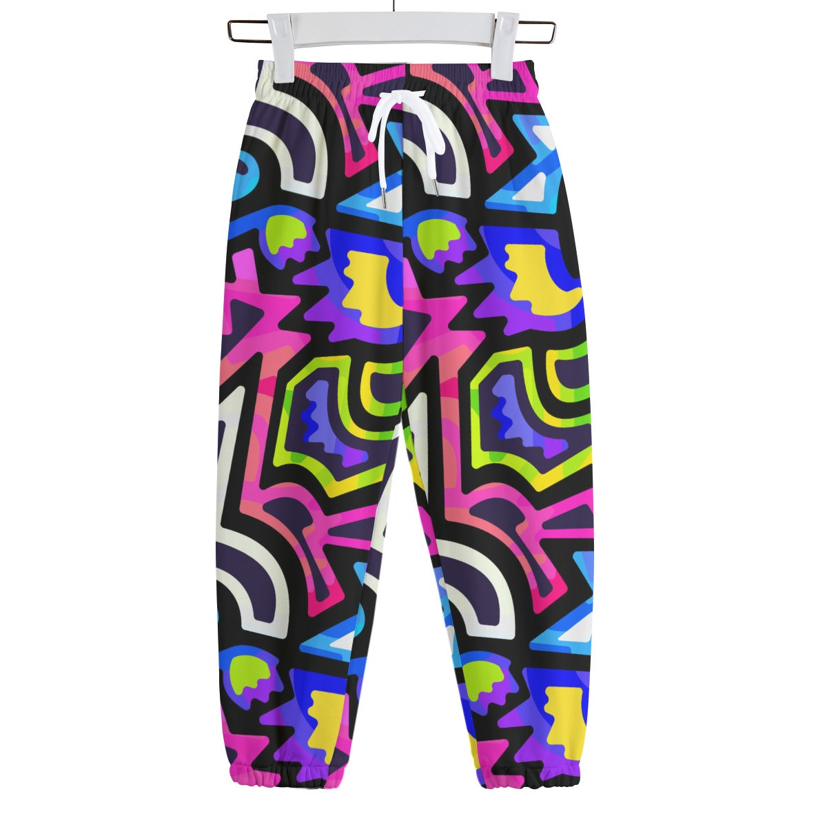 Kid's 310GSM Cotton Sweatpants - Neon Graffiti