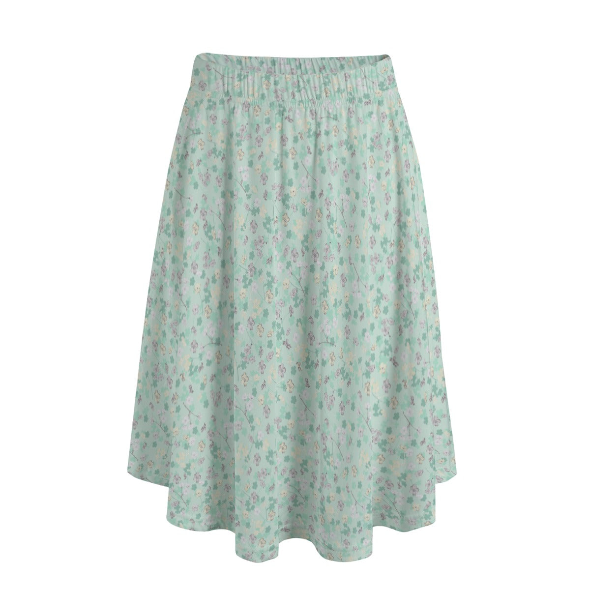 Printed Maxi Skirt with Pockets - Mint Blossoms