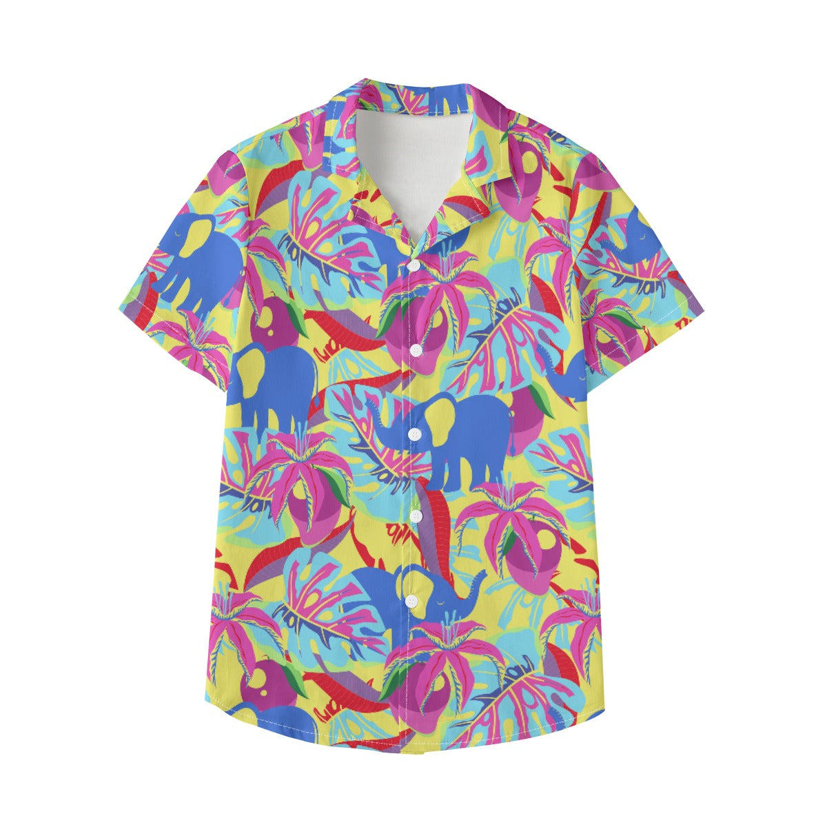 Kid's 115GSM Cotton Poplin Hawaiian Shirt - Mango Tango