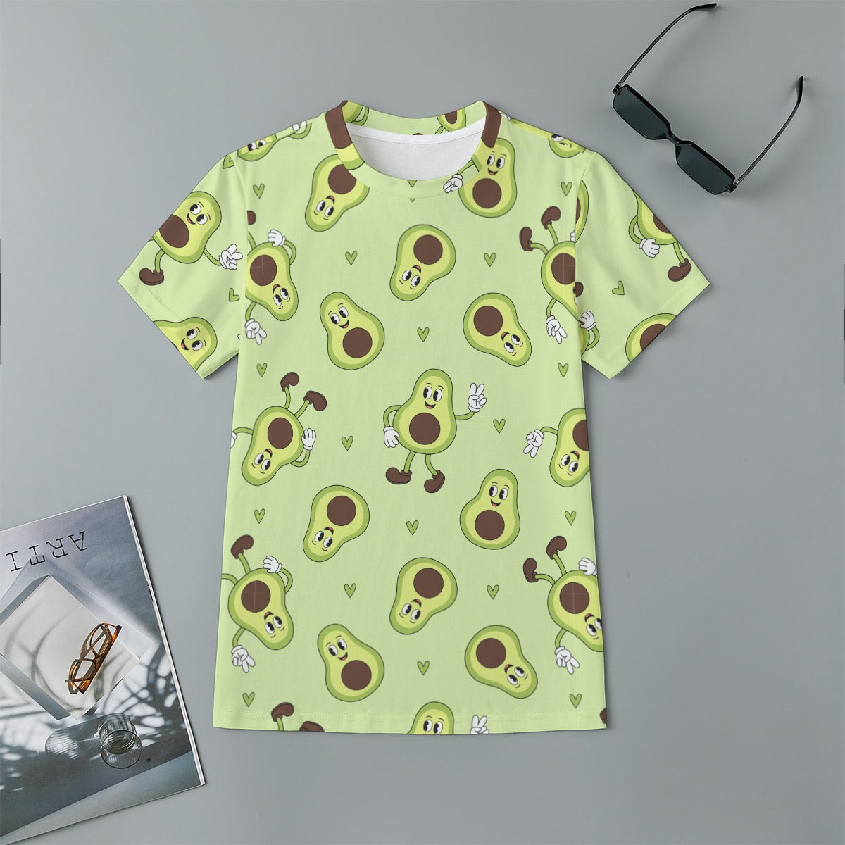 Kids 180GSM Cotton All-Over Print T-Shirt - Avocado Bop