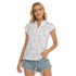 Women's Cap-Sleeve V-Neck Top - Floral Medley