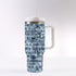 40oz Stainless Steel "Stanley" Tumbler With Handle - Blue Gothic