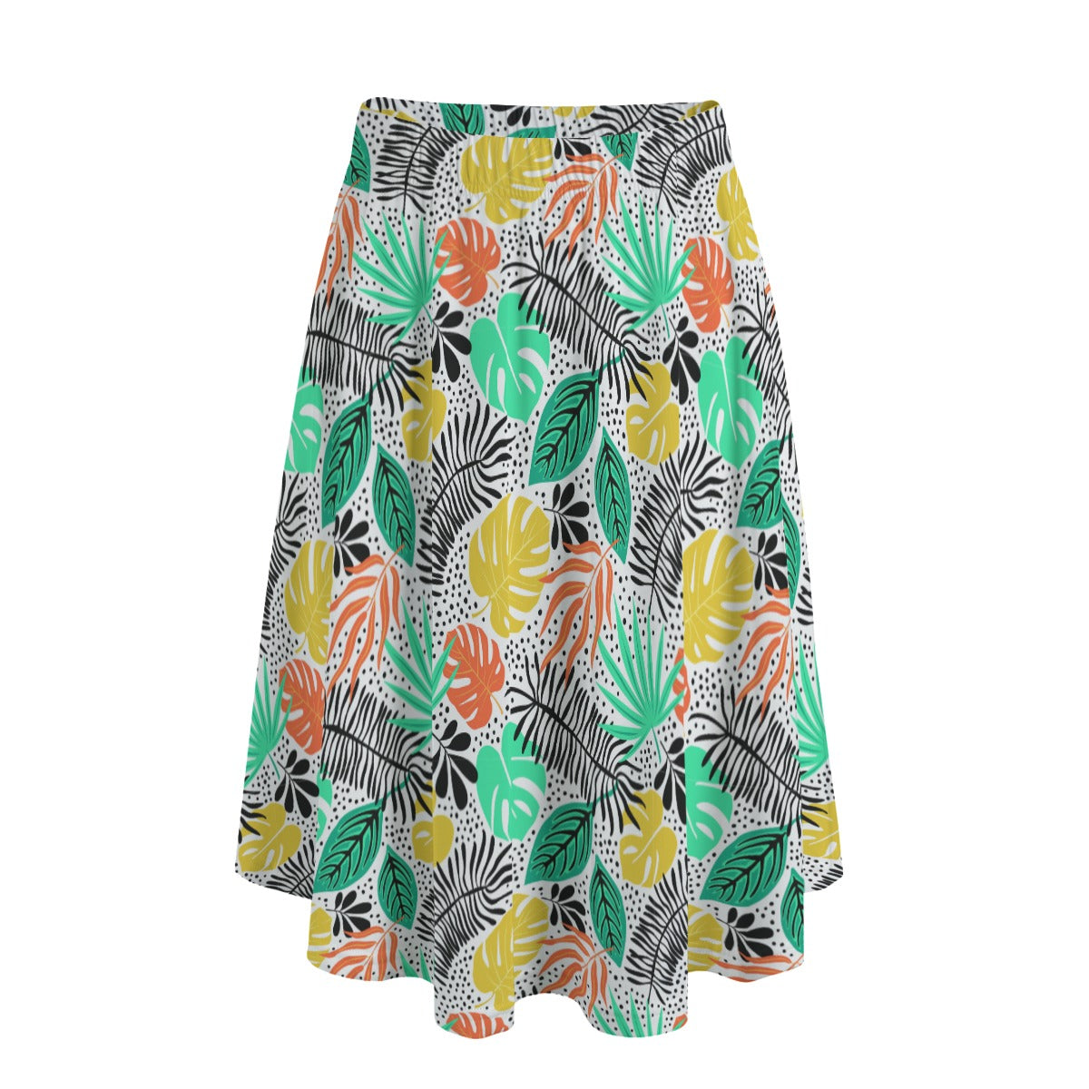 Printed Maxi Skirt with Pockets - Tropical Print in Citrus