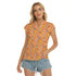 Women's Cap-Sleeve V-Neck Top - Prickly Pears