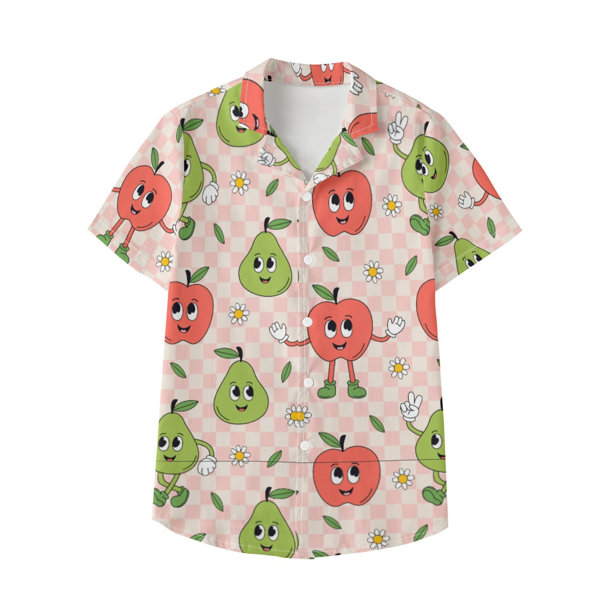 Kid's 115GSM Cotton Poplin Hawaiian Shirt - Apple Pear Jamboree