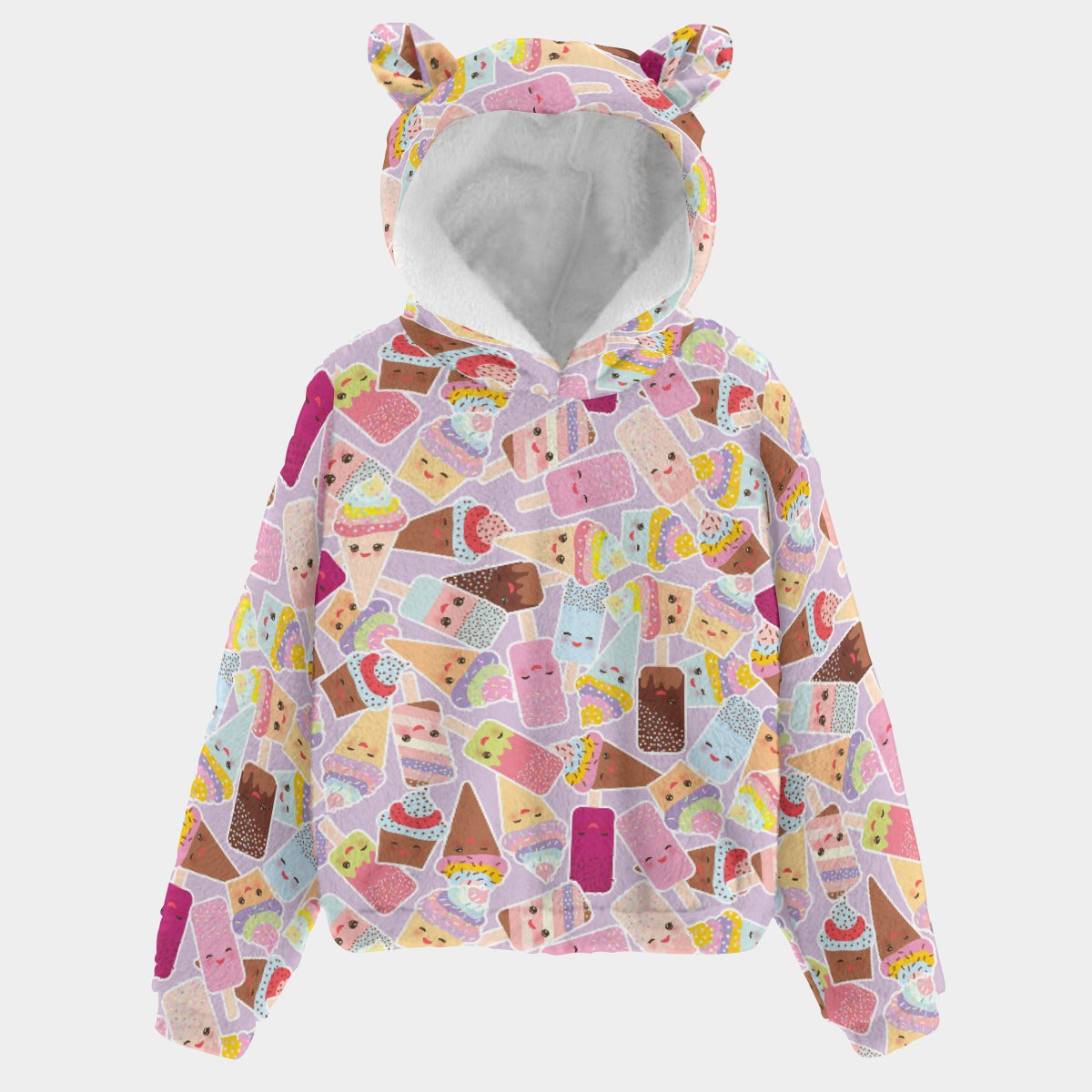 Kid’s Borg Fleece Sweatshirt With Ears - I Scream for Ice Cream