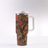 40oz Stainless Steel "Stanley" Tumbler With Handle - Crimson Sky