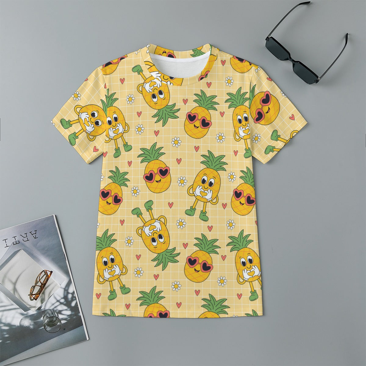 Kids 180GSM Cotton All-Over Print T-Shirt - Pineapple Love