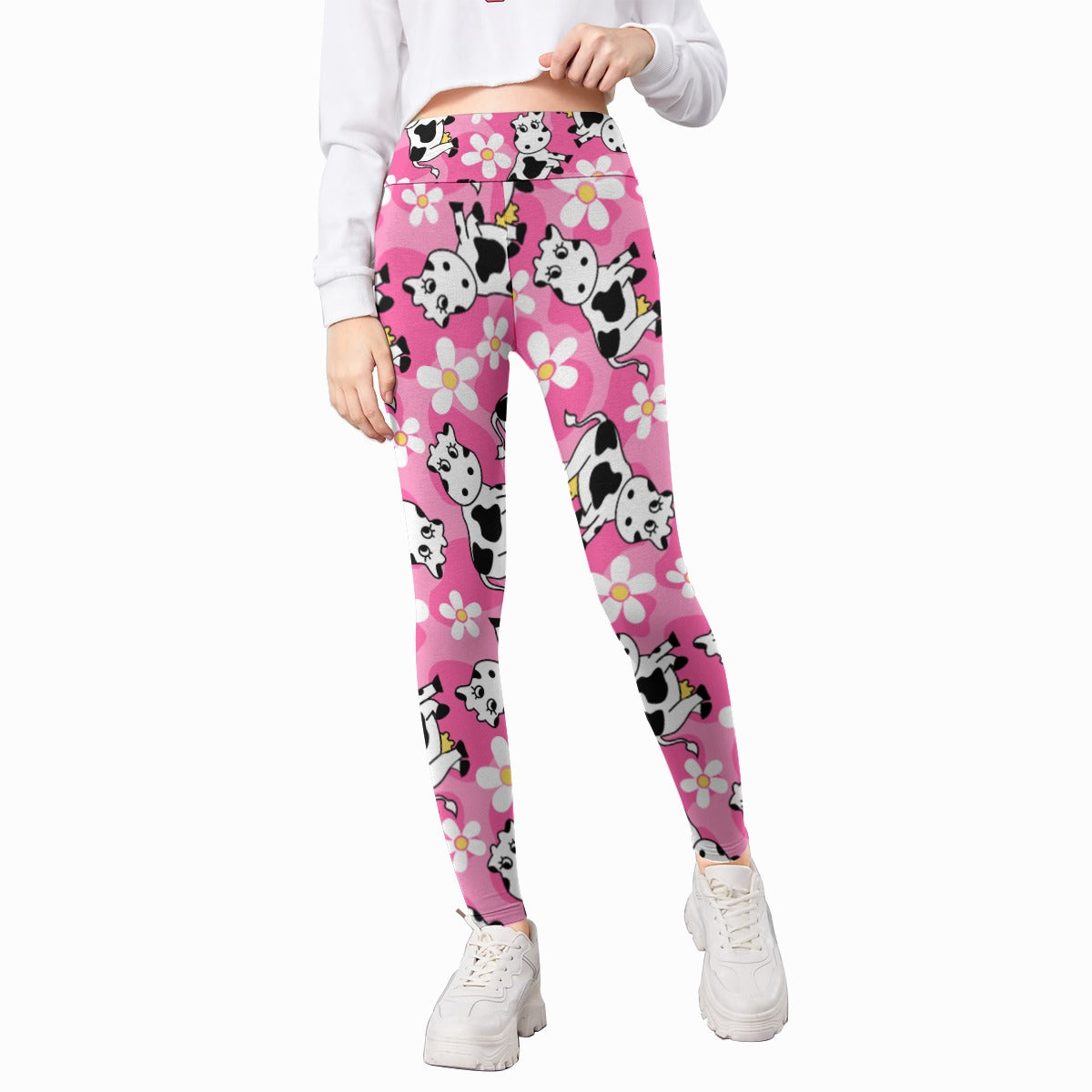 Kids' Printed Leggings - Moo Mania