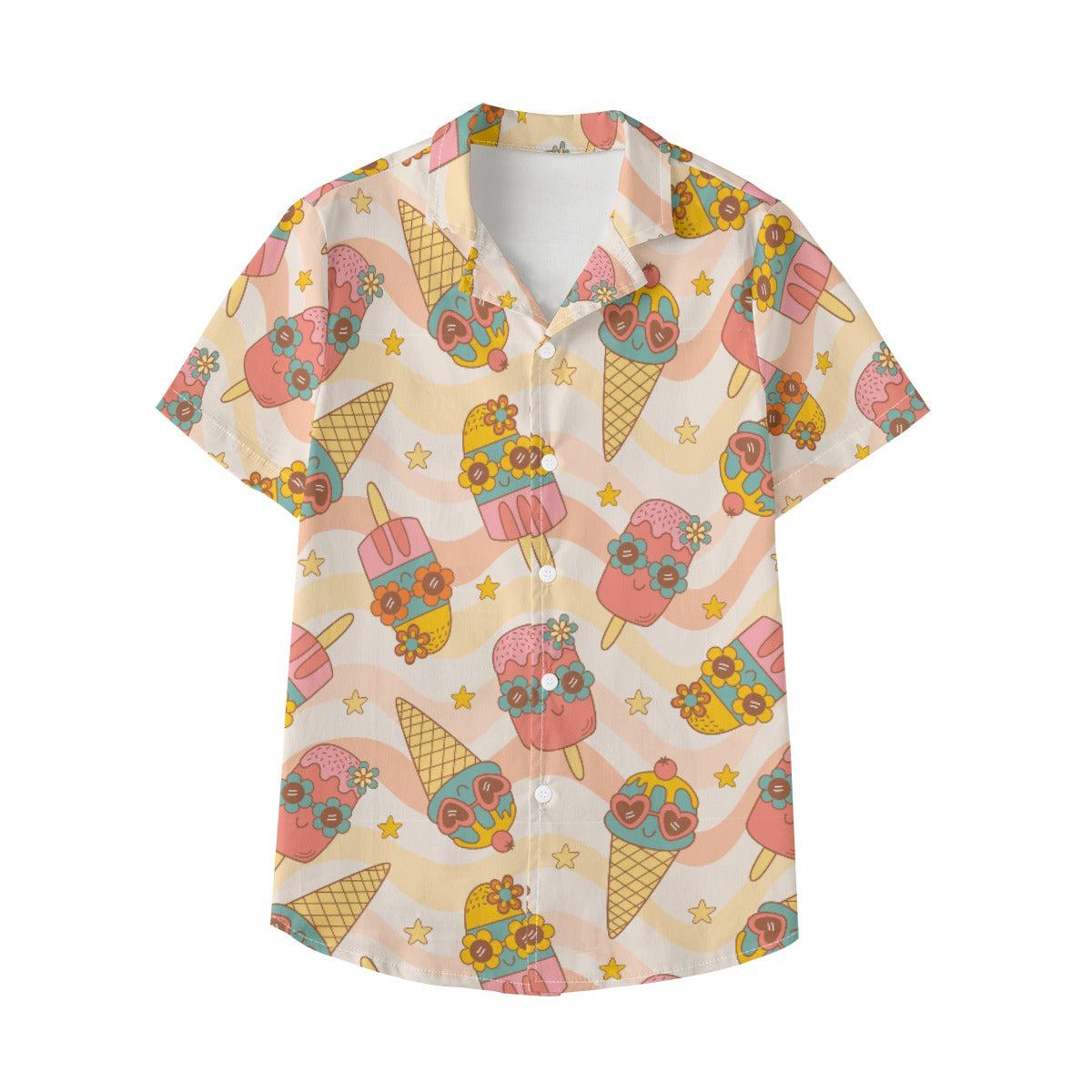 Kid's 115GSM Cotton Poplin Hawaiian Shirt - Popsicle Paradise