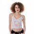 Printed Lace-Trim Cami Top - Lace Butterflies (Pink)