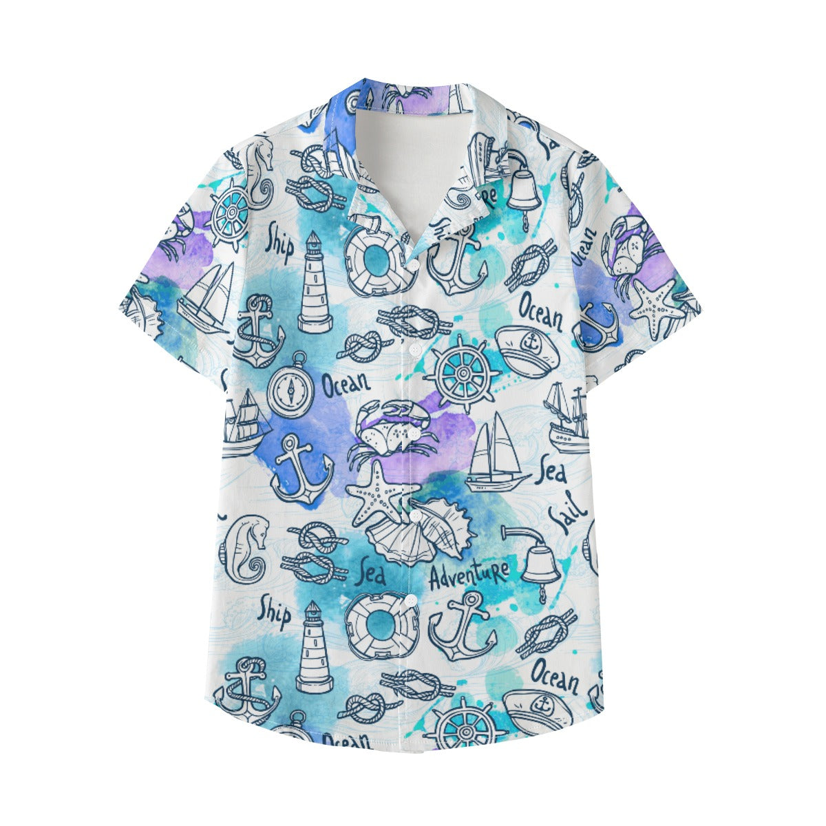 Kid's 115GSM Cotton Poplin Hawaiian Shirt - Ocean Adventure