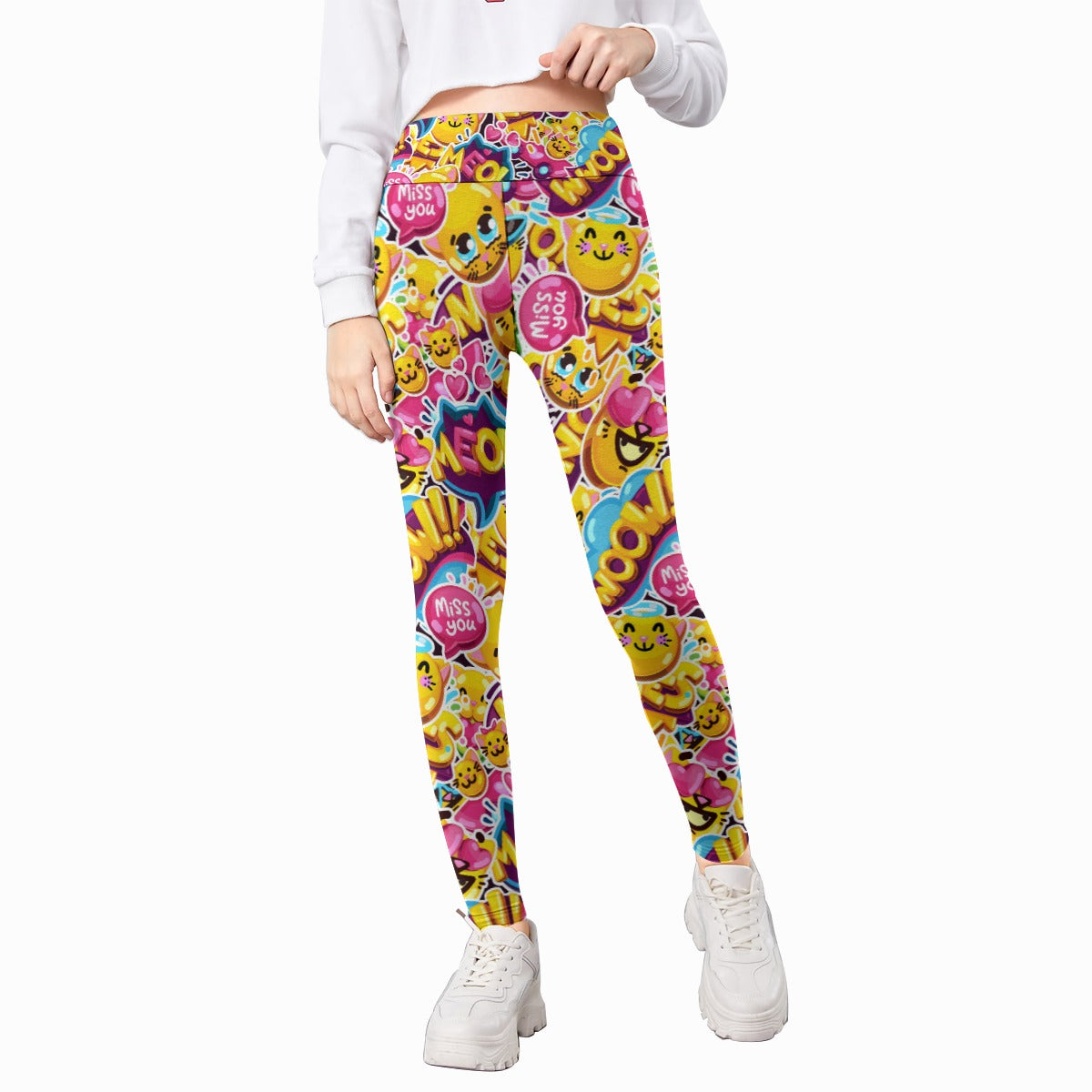 Kids' Printed Leggings - EmojiCat