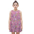 Kid's Sleeveless Cotton Swing Dress - Live Laugh Love (Pink)