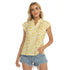 Women's Cap-Sleeve V-Neck Top - Gold Leaves