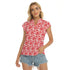 Women's Cap-Sleeve V-Neck Top - Red Maple