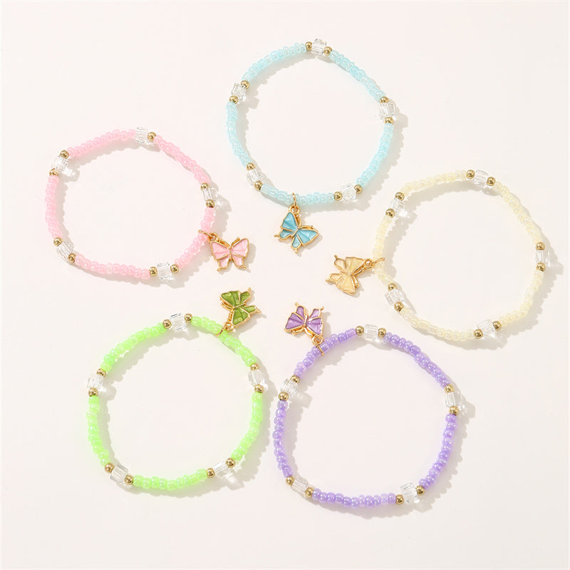 Ensemble de bracelets de perles en plastique de couleur pastel