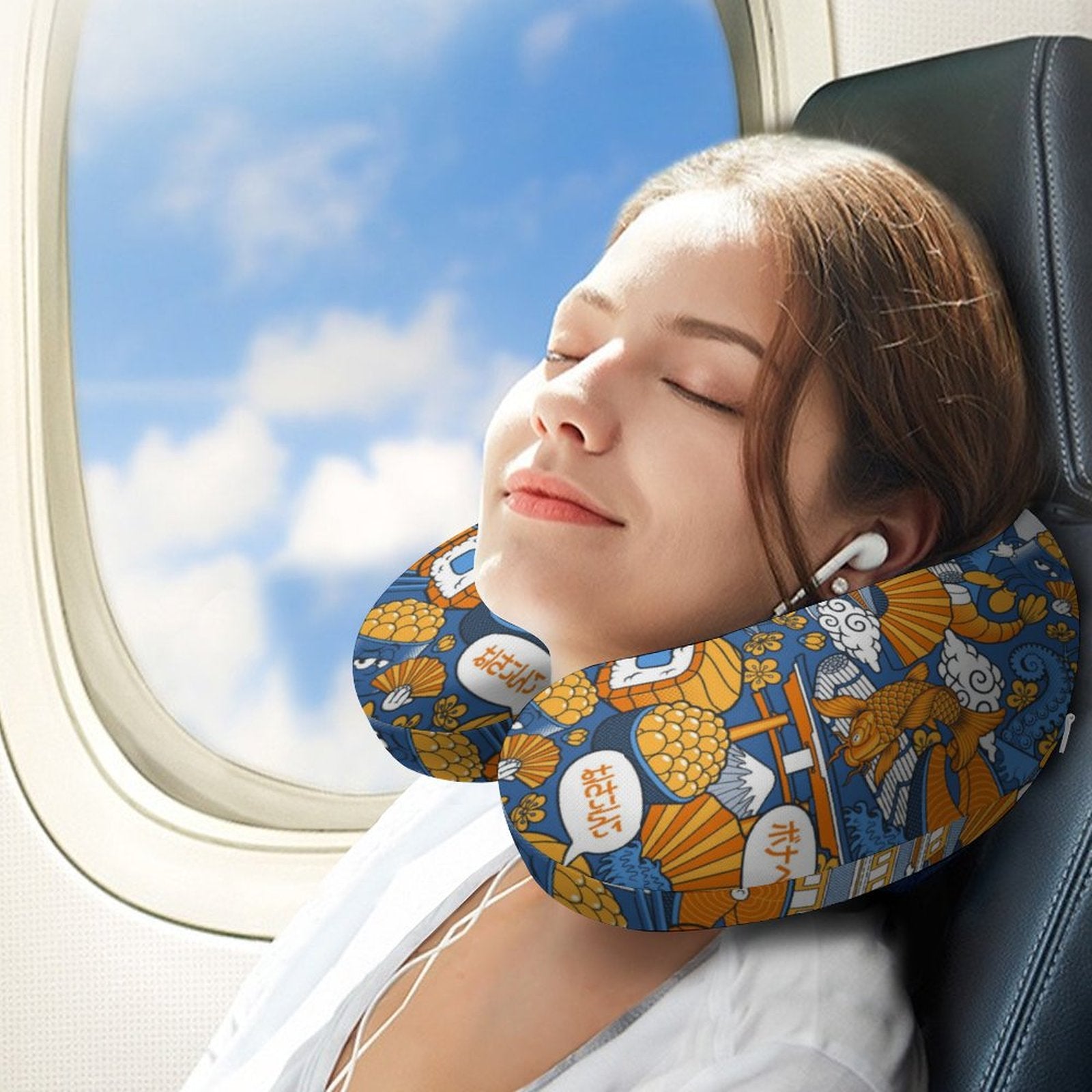 Travel Neck Pillow - Sushi (Blue)